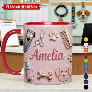 Dog Groomer - Personalized Dog Groomer Accent Mug & Coaster