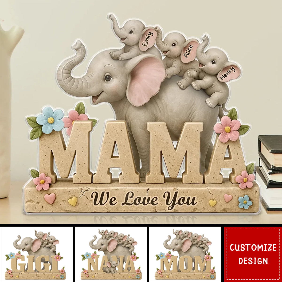 Love You A Ton, Mama - Personalized Acrylic Plaque - Mother's Day, Gift For Mom