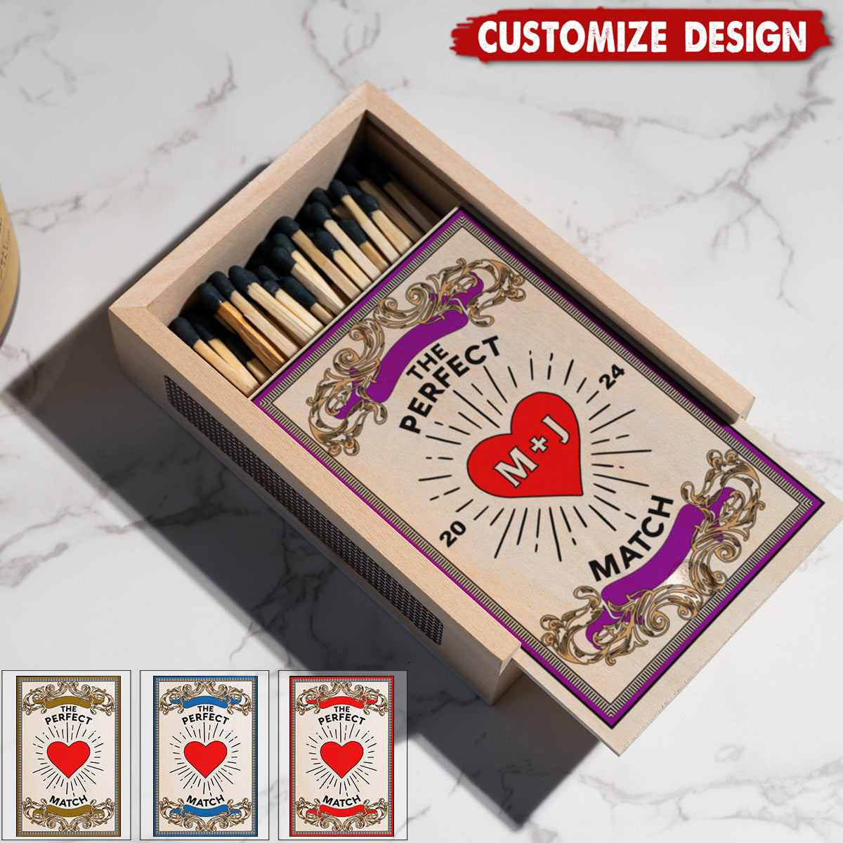Personalized Couples Matchbox - Gift For Husband,Wife,Anniversary