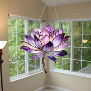 Purple Lotus Acrylic Window Hangings, Lotus lovers gift