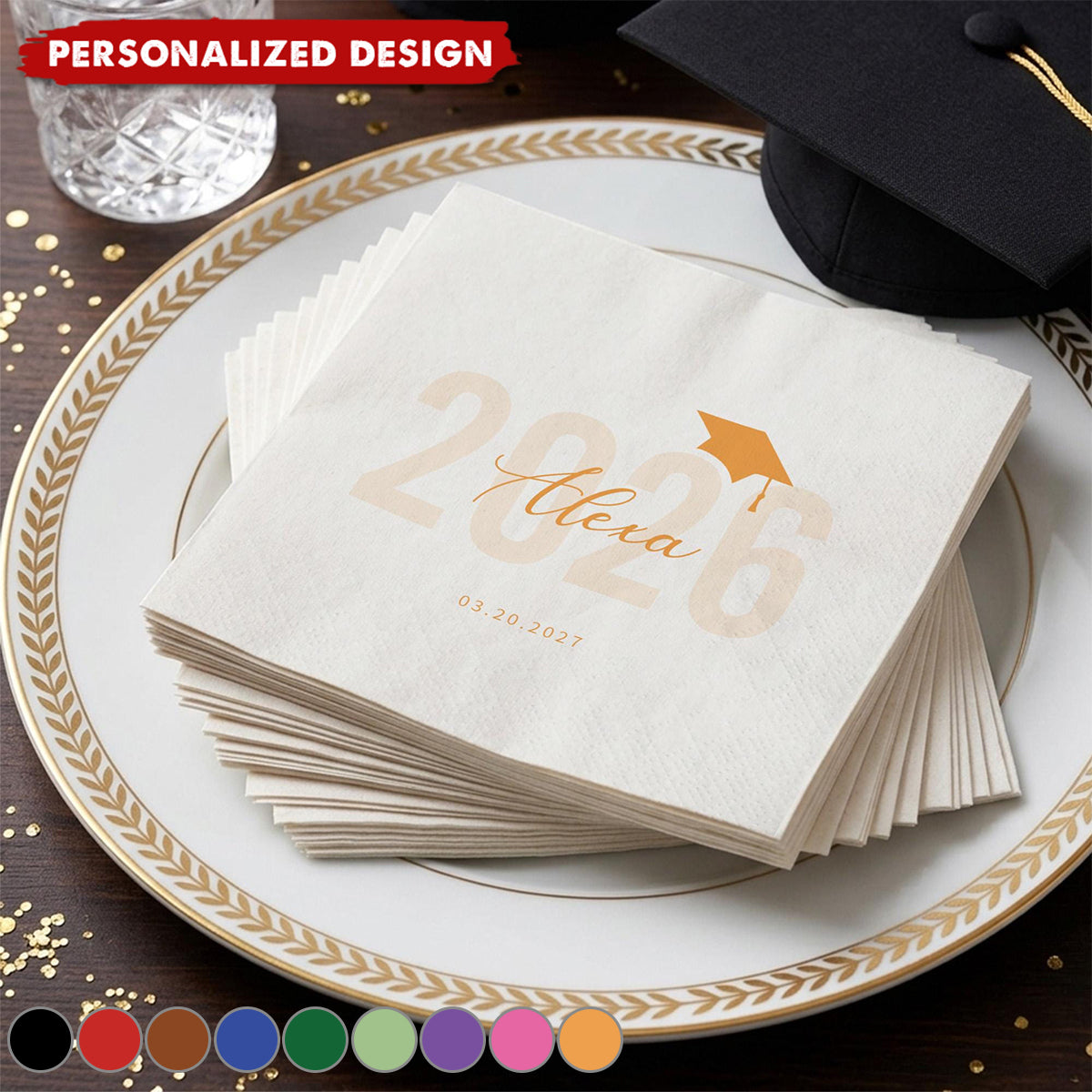 Personalized Graduation Napkins-Graduation Party Decor