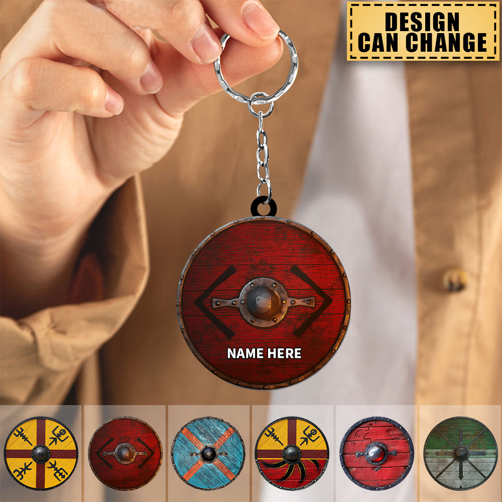 Personalized Viking Shields Warrior Keychain