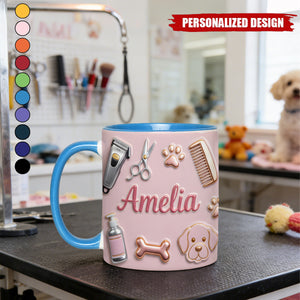Dog Groomer - Personalized Dog Groomer Accent Mug & Coaster