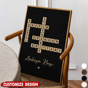 Family Crossword Art - Created In A Moment - Treasured Forever Personalized Poster