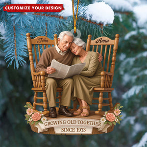 Personalized Going Old Together Couple Christmas Ornament, Anniversary for Husband Wife