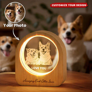 Personalized 3D Crystal Photo Portrait LED, Engraved Crystal Photo Night Light, Family Photo Gift