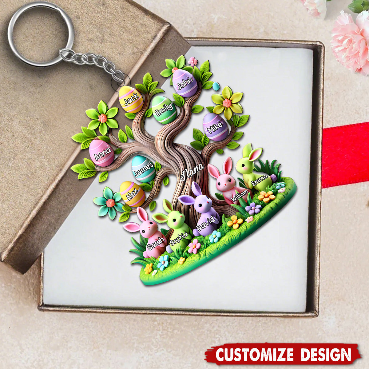 Easter Grandma Tree-Personalized Acrylic Keychain