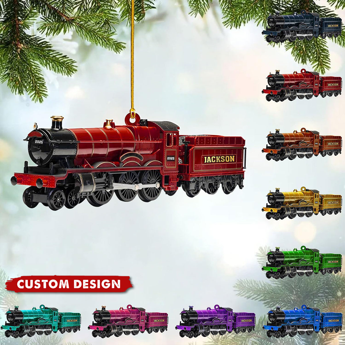 Custom Train Ornament Railroader Christmas Ornament Train Ornaments for Christmas Tree 2025 Train for Xmas Tree Trainman Ornament Gifts for Railroader Railroader Gifts for Trainman