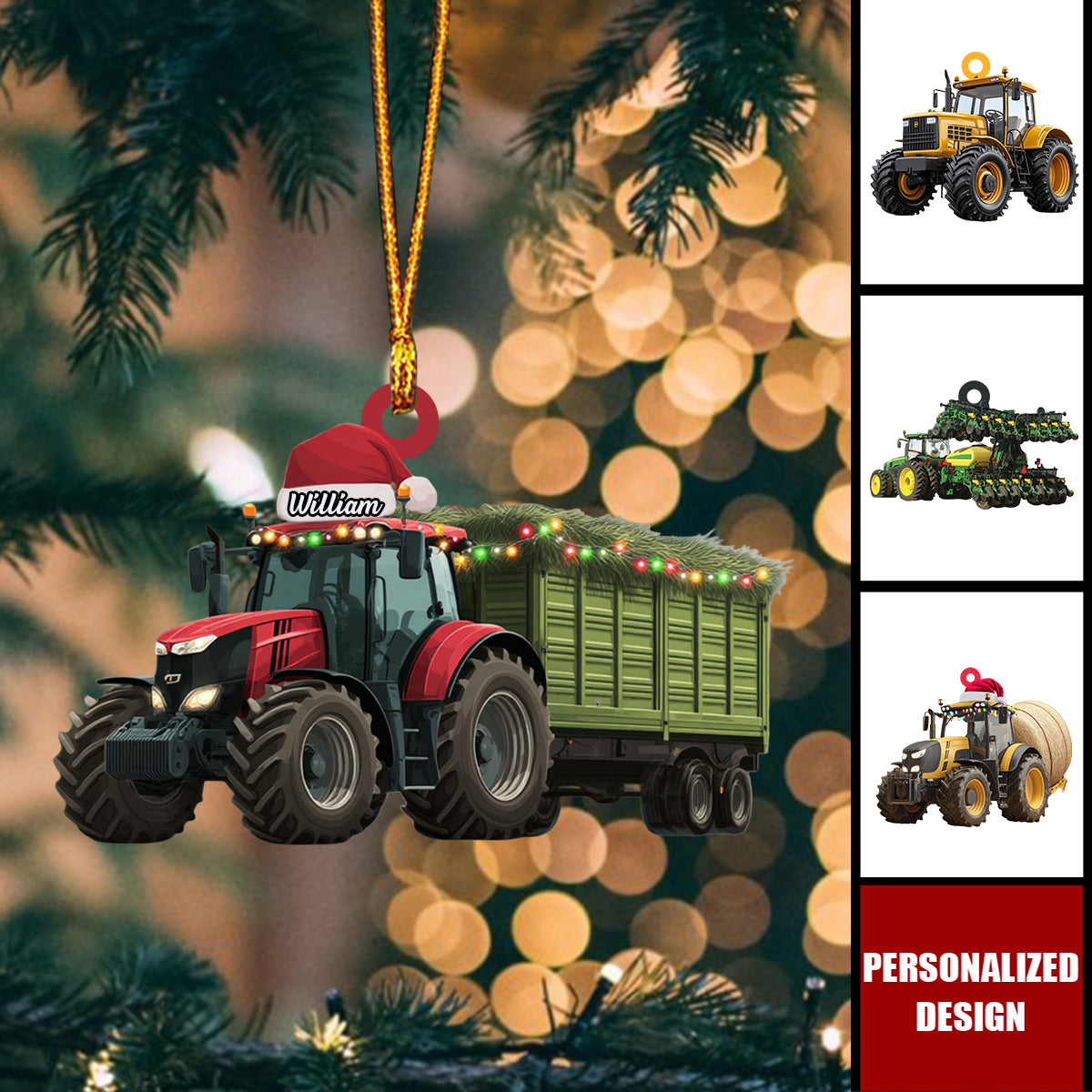 Persoanlized Farmer Tractor Acrylic Ornament - Gift For farmer