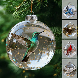 Nature’s Birds Crystal Glass Ornament Set