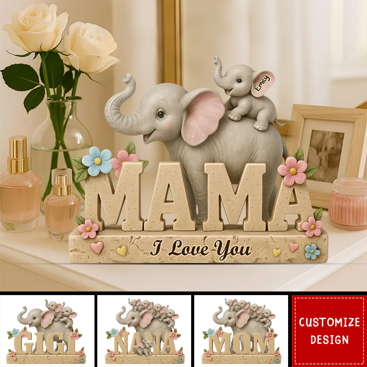Love You A Ton, Mama - Personalized Acrylic Plaque - Mother's Day, Gift For Mom