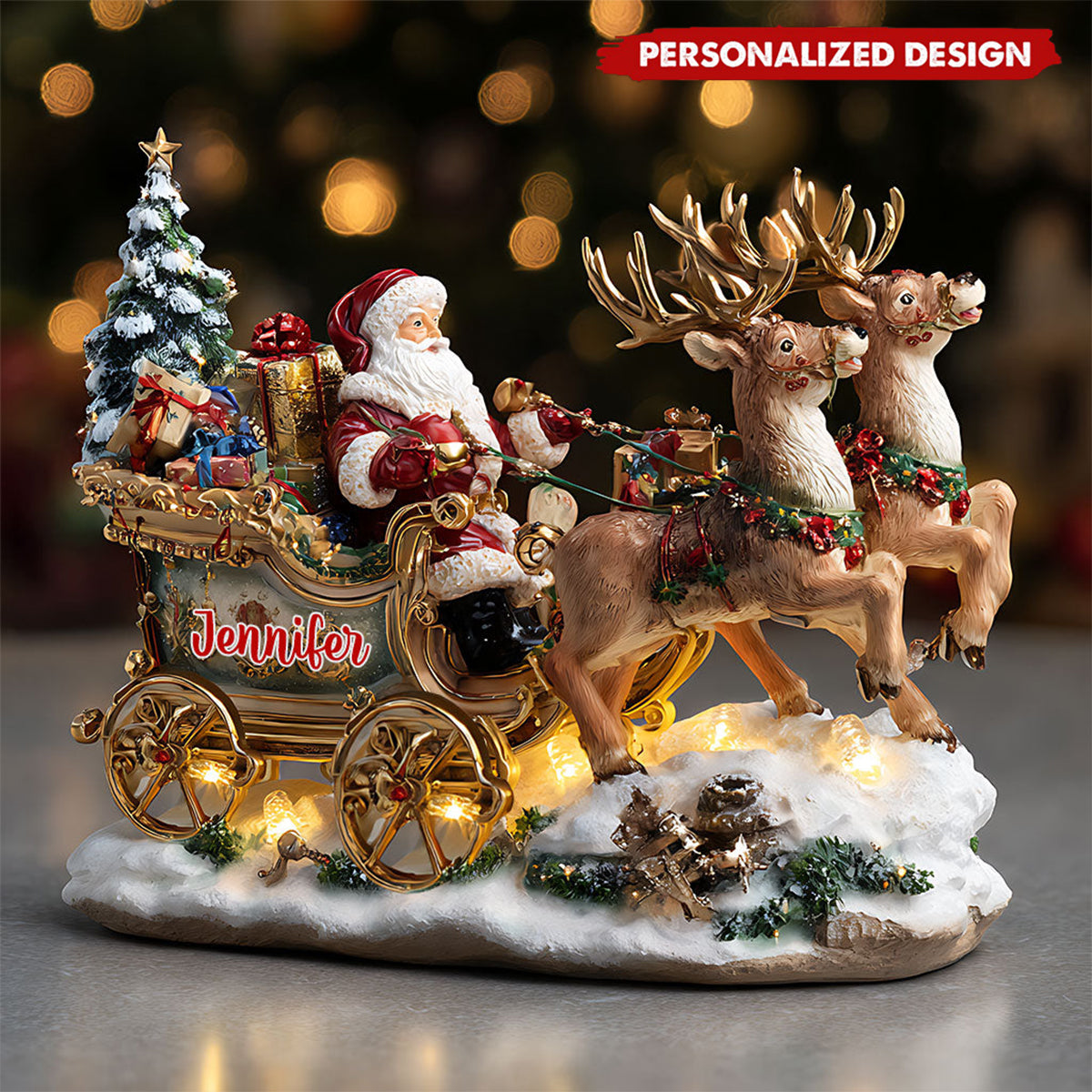 Santa Night - Personalized Christmas Custom Shaped Acrylic Plaque