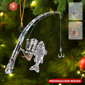 Personalized Fishing Rod Ornament Gift For Fishing Lover