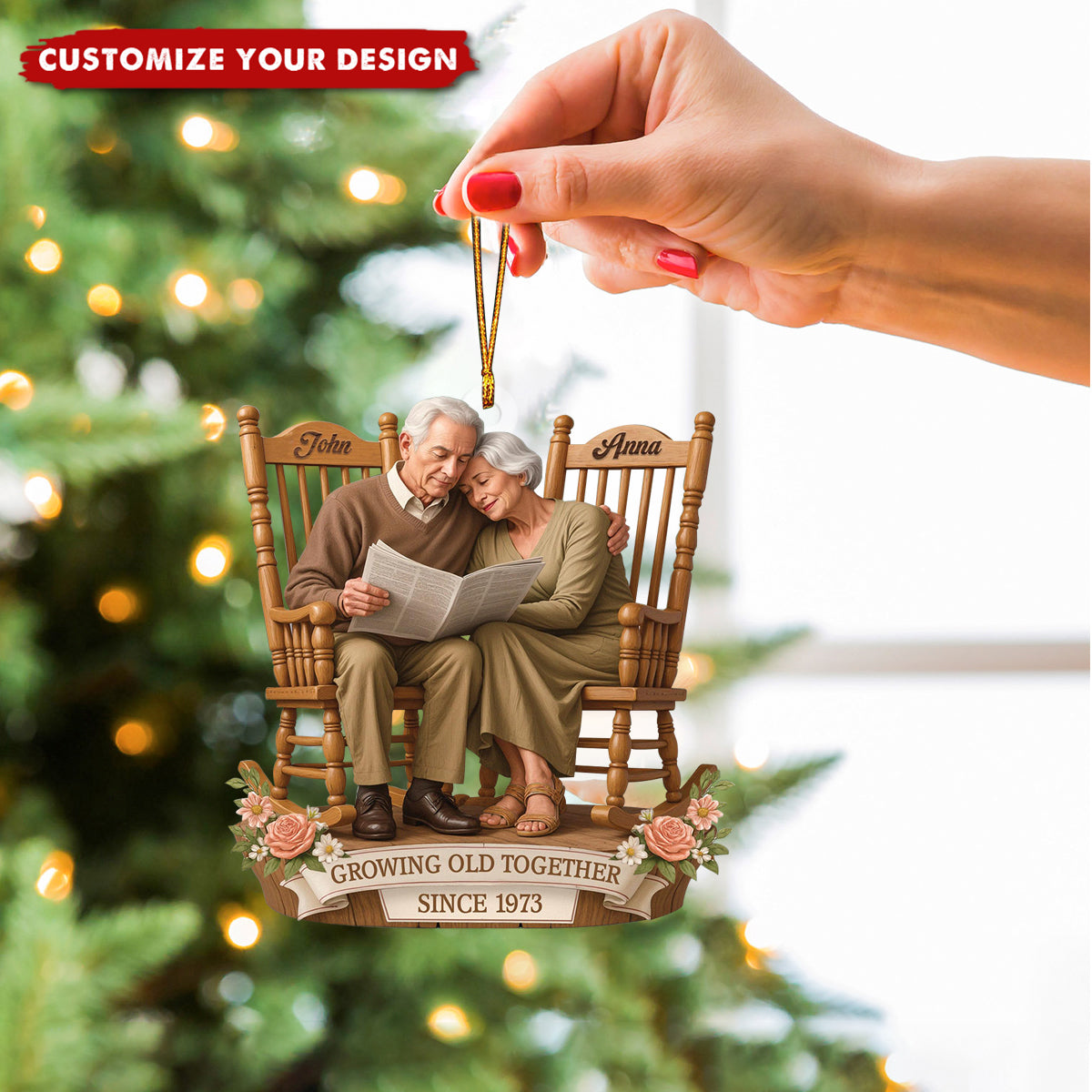 Personalized Going Old Together Couple Christmas Ornament, Anniversary for Husband Wife
