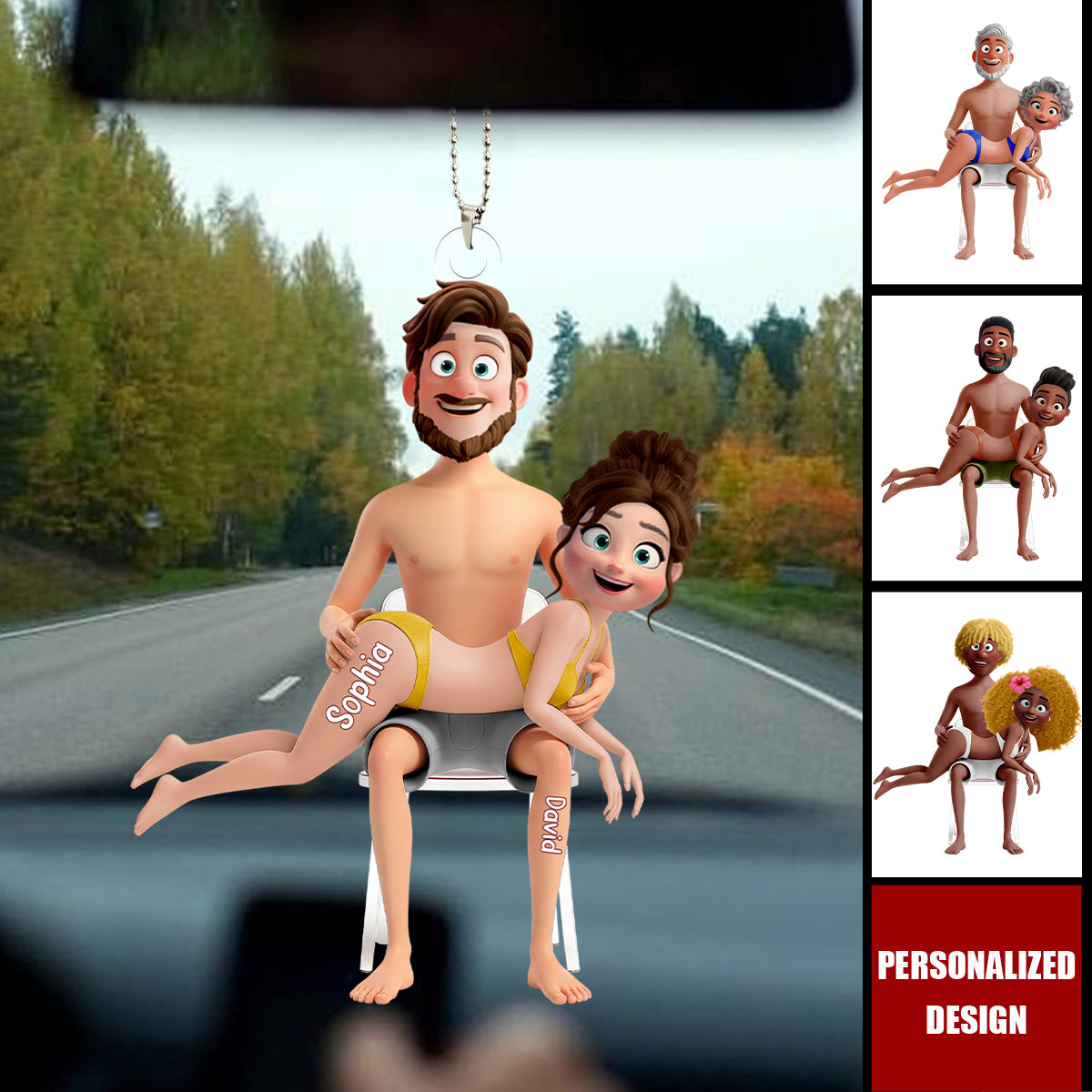 Personalized Naughty Couple Car Ornament Gifts For Couple