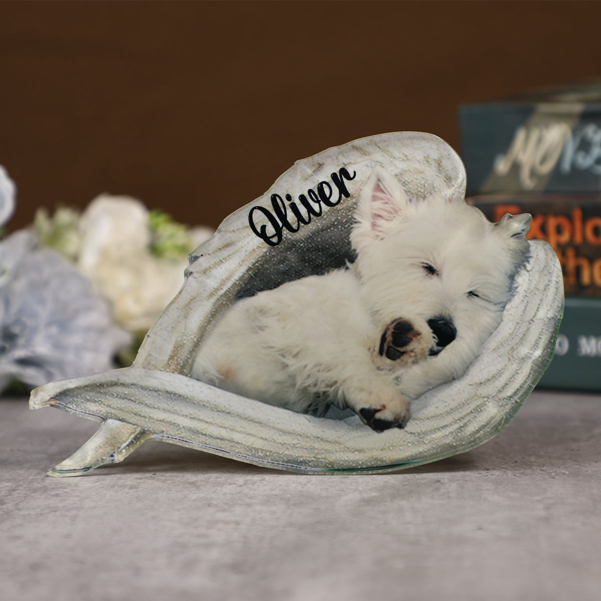 Personalized Dog Sleeping Angel Acrylic Plaque -Great Gift Idea For Dog Lovers