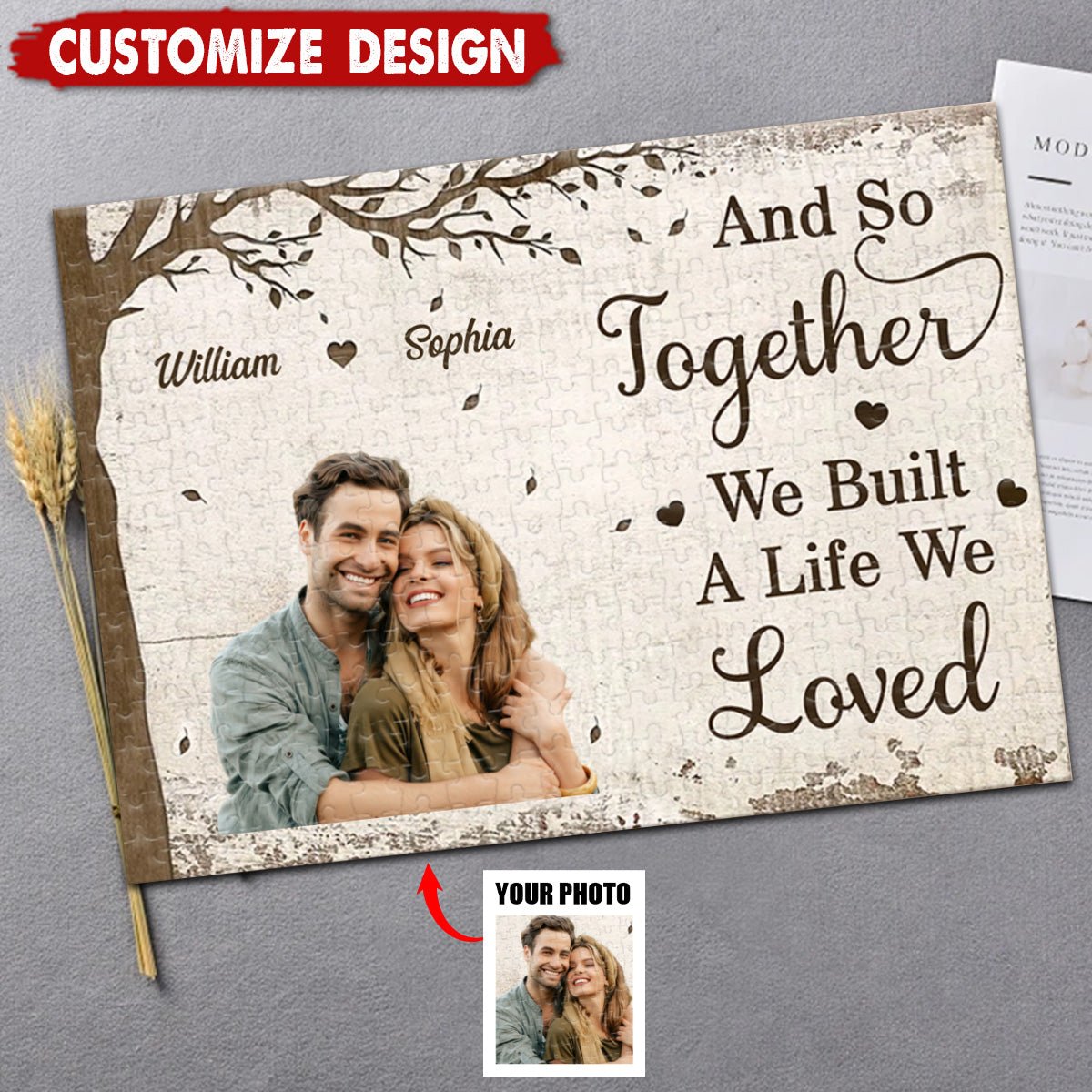 Custom Photo My Favorite Place In All The World - Personalized Jigsaw Puzzle