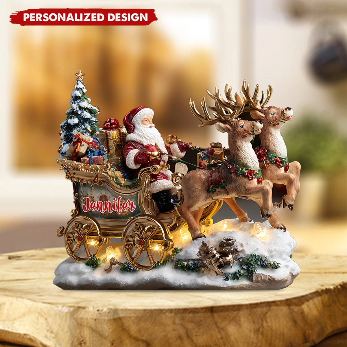 Santa Night - Personalized Christmas Custom Shaped Acrylic Plaque