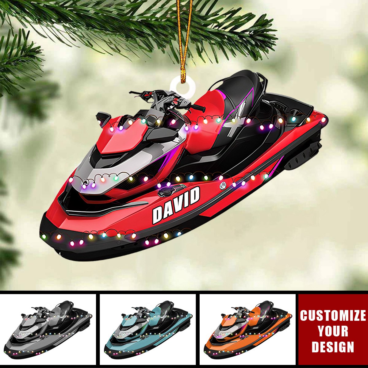 Personalized Jet Boat Ski Christmas Ornament, Personal watercraft Boat - 2024 New Release