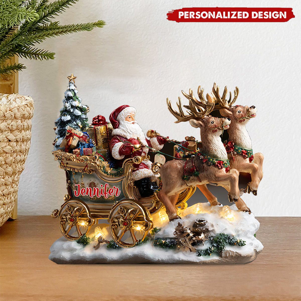 Santa Night - Personalized Christmas Custom Shaped Acrylic Plaque