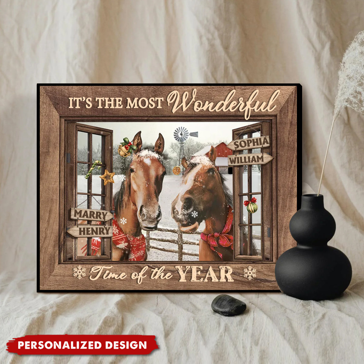 It’s Wonderful Time Of The Year  -Personalized Family Member Christmas Poster