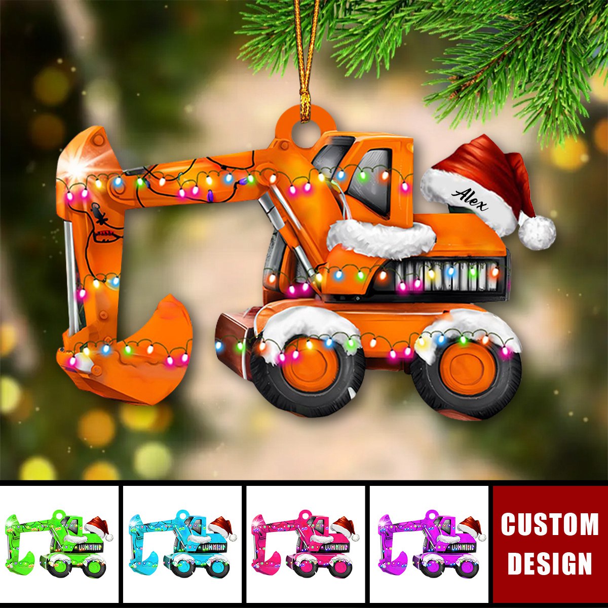 Personalized Excavator Christmas Ornament - 2024 New Release