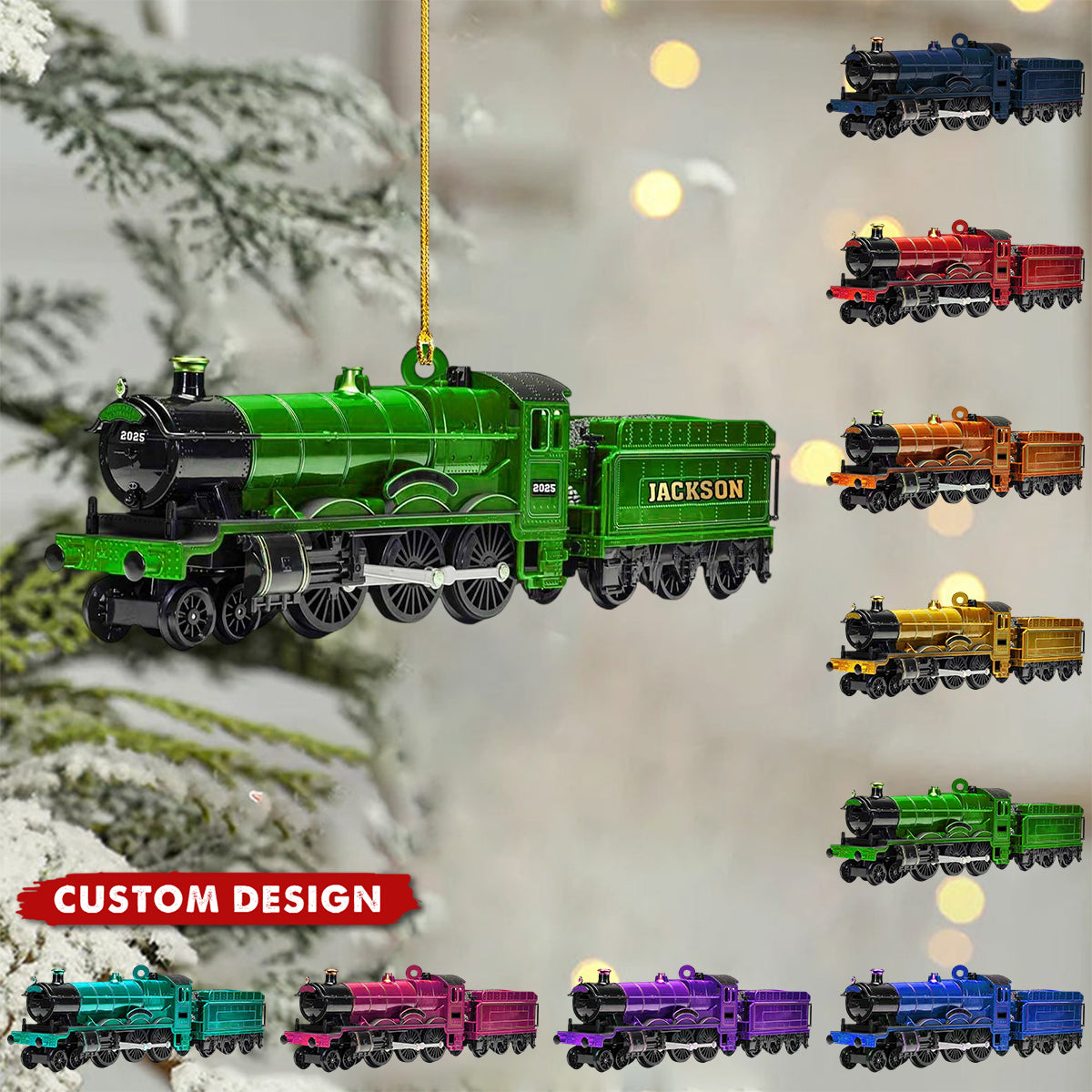 Custom Train Ornament Railroader Christmas Ornament Train Ornaments for Christmas Tree 2025 Train for Xmas Tree Trainman Ornament Gifts for Railroader Railroader Gifts for Trainman