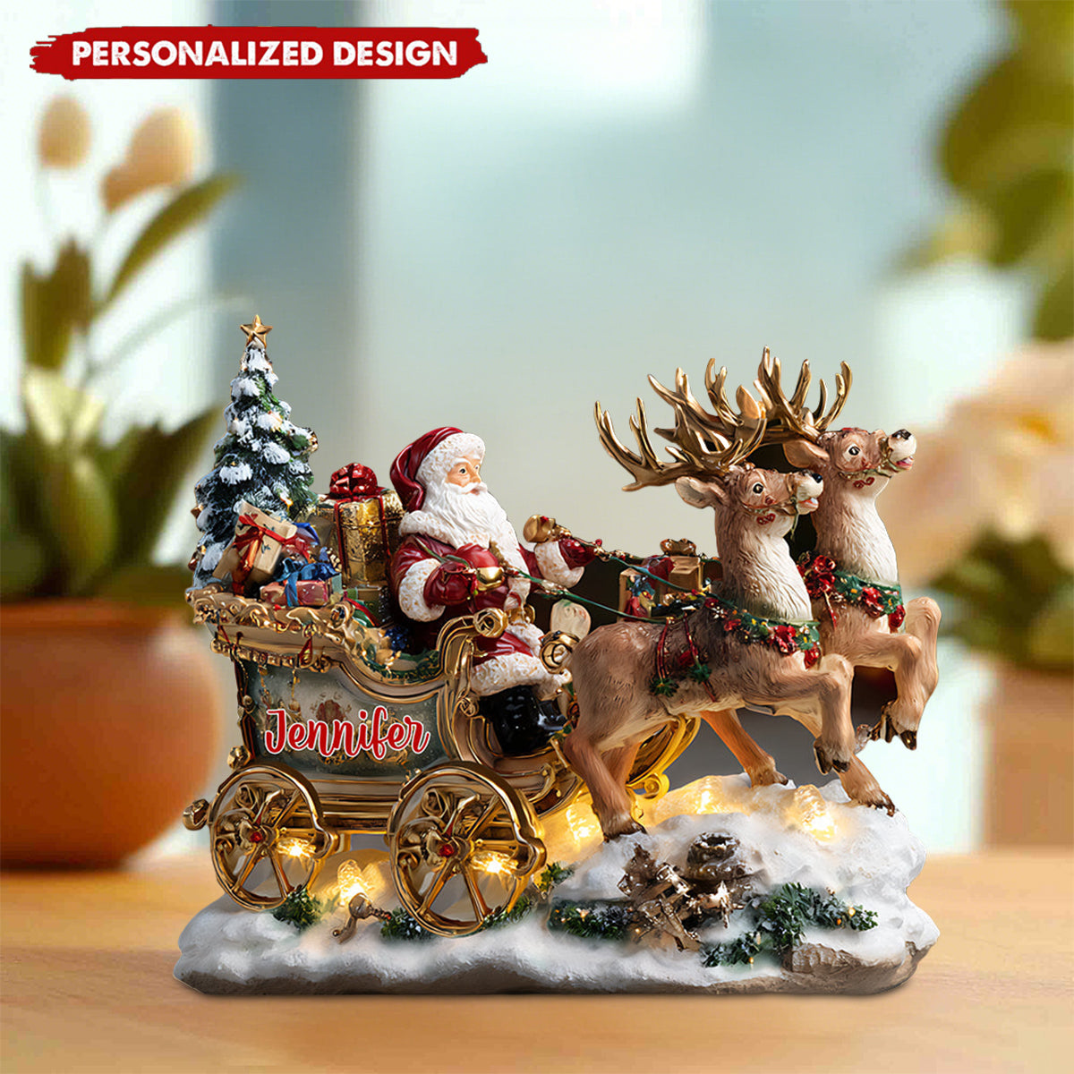 Santa Night - Personalized Christmas Custom Shaped Acrylic Plaque