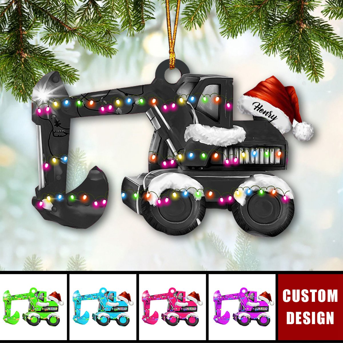 Personalized Excavator Christmas Ornament - 2024 New Release