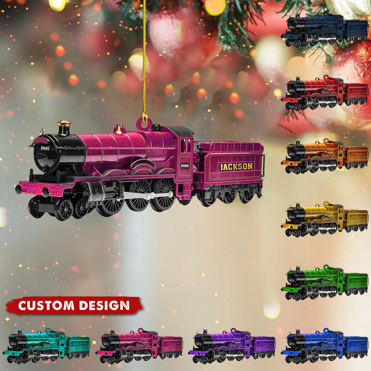 Custom Train Ornament Railroader Christmas Ornament Train Ornaments for Christmas Tree 2025 Train for Xmas Tree Trainman Ornament Gifts for Railroader Railroader Gifts for Trainman