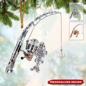 Personalized Fishing Rod Ornament Gift For Fishing Lover