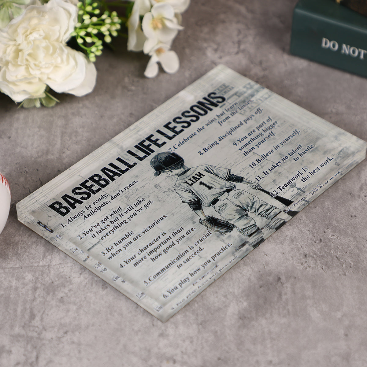 Personalized Baseball Life Lessons Boy Acrylic Plaque - Gift For Baseball Lovers