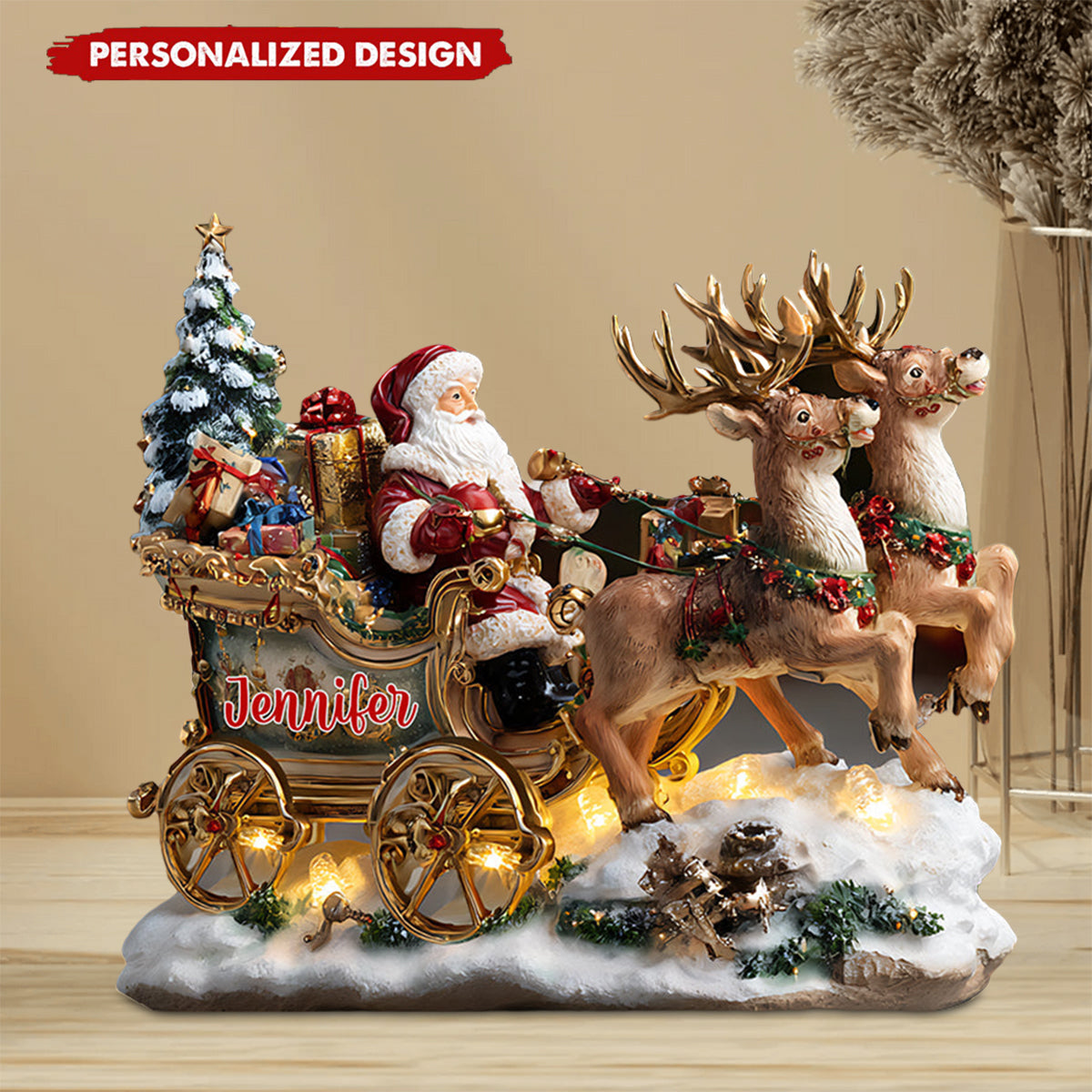 Santa Night - Personalized Christmas Custom Shaped Acrylic Plaque