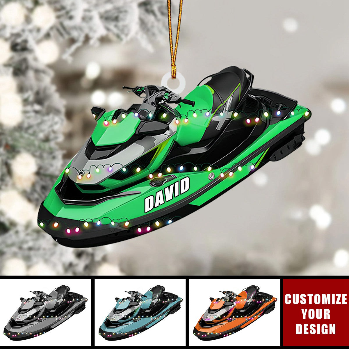 Personalized Jet Boat Ski Christmas Ornament, Personal watercraft Boat - 2024 New Release
