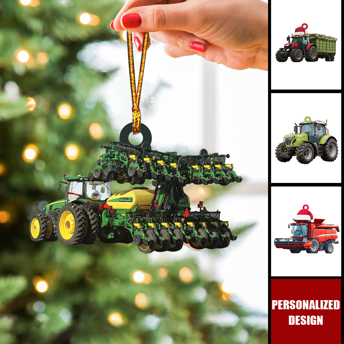 Persoanlized Farmer Tractor Acrylic Ornament - Gift For farmer
