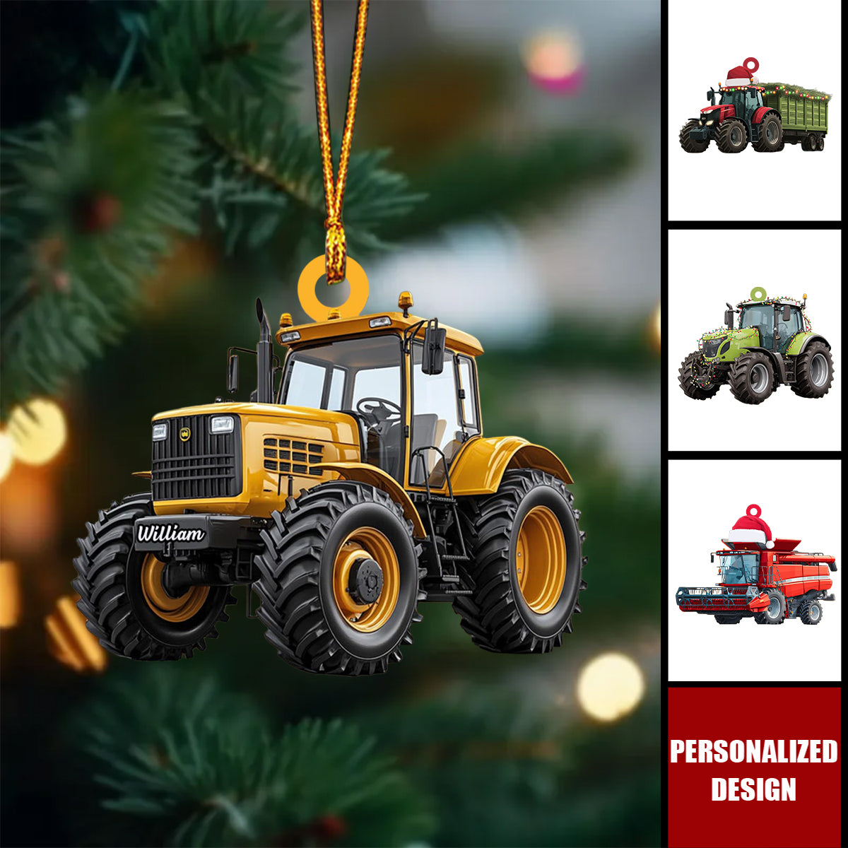 Persoanlized Farmer Tractor Acrylic Ornament - Gift For farmer