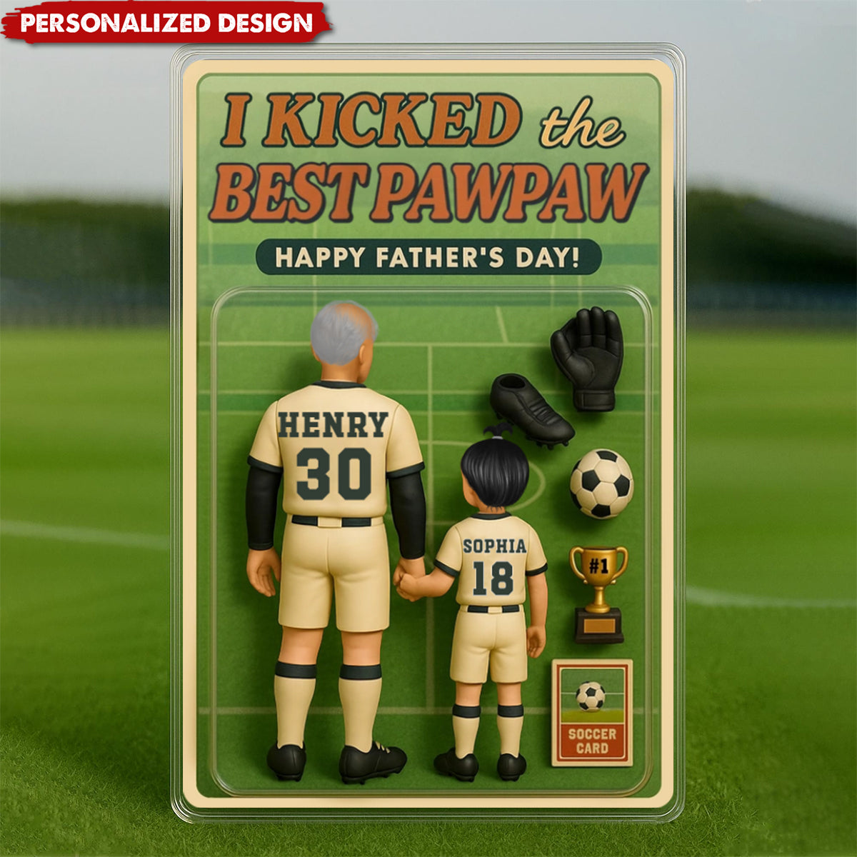 I Kicked the Best Dad Soccer-Personalized Acrylic Plaque-Father's Day Gift