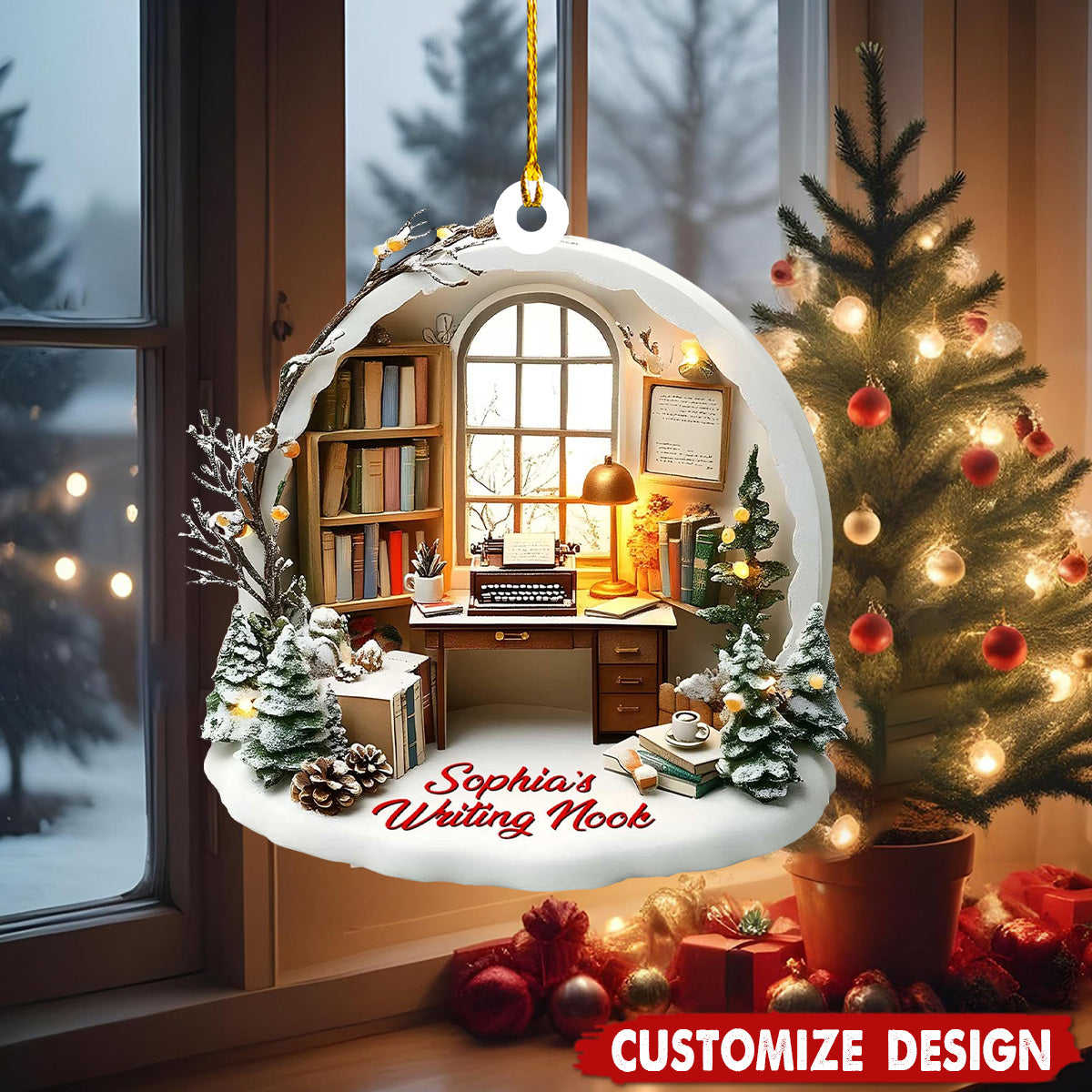 Personalized Writing Corner Ornament Gift for writers-2024 New Release