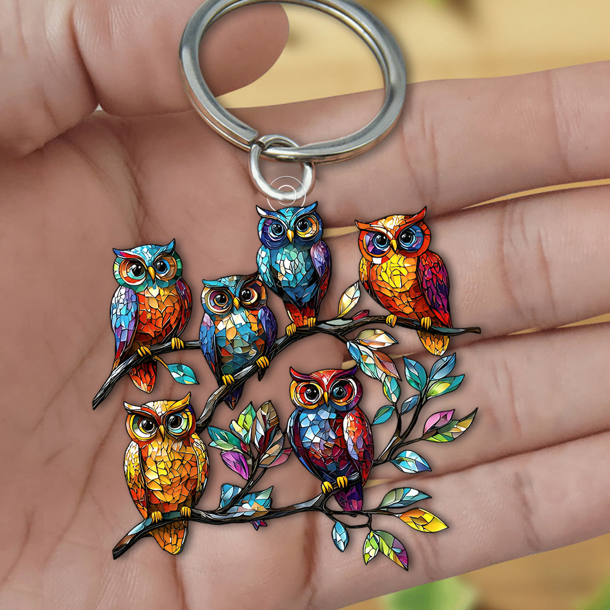 Colorful Owl Keychain-Perfect Gift for Animal Lovers, Friends, Family