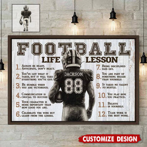Football Life Lessons Personalized Canvas Sports Room
