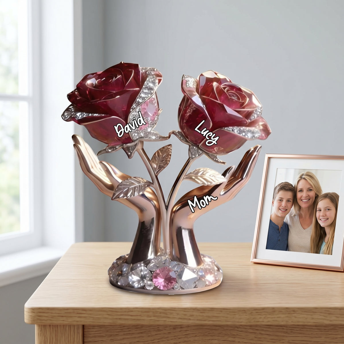 Mom Grandma Rose Tree - Personalized Custom Shaped Acrylic Plaque