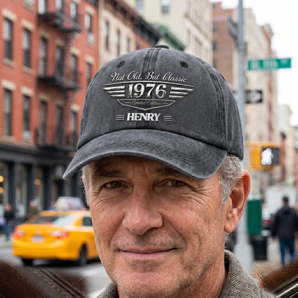 Not Old But Classic - Personalized Washed Denim Baseball Cap - Creative Gift for Husband,Wife