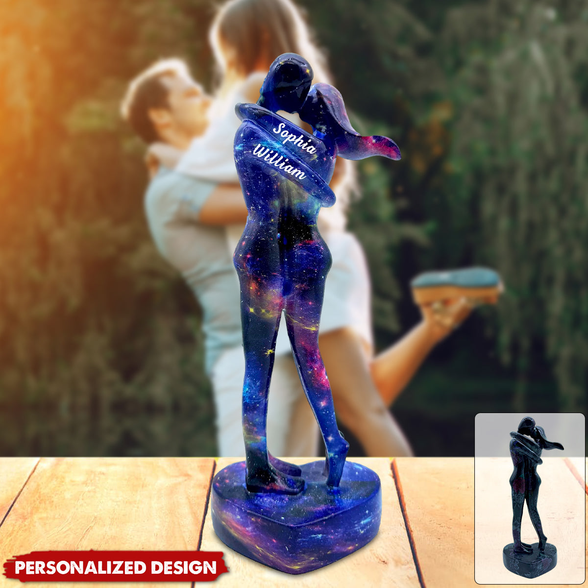 Personalized Couple Sweethearts Lover Hug Kissing Plaque Gift For Lover