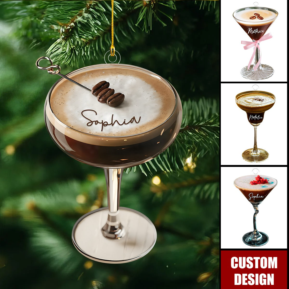 Personalized Espresso Martini Ornament - Gift For Espresso Martini Gift, Cocktail Lover