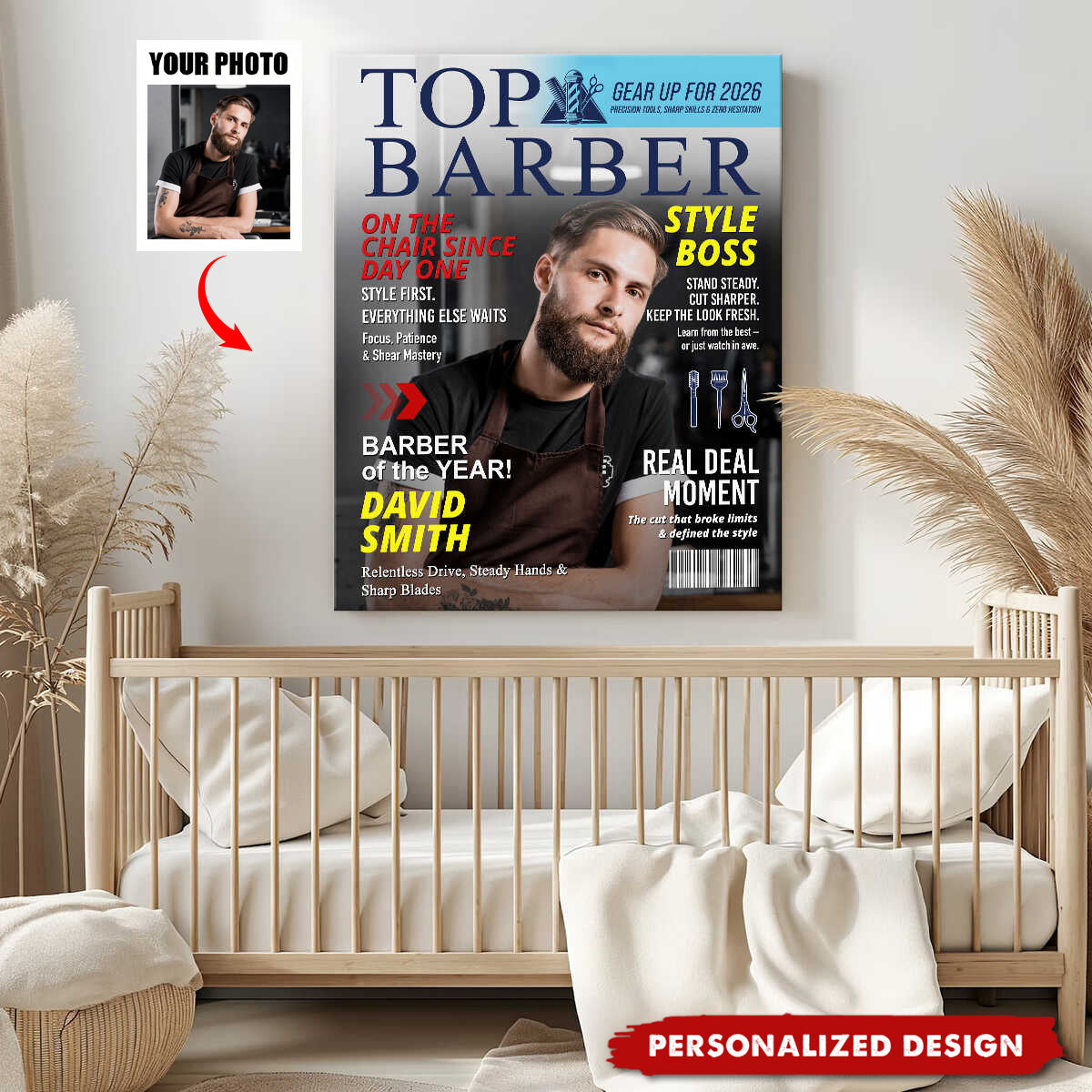 Personalized Barber Magazine Cover Poster - Gift For Barber