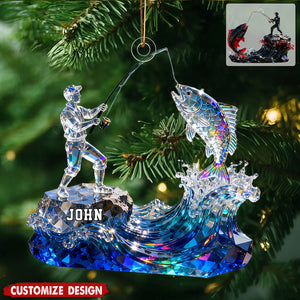 Personalized fishing themed ornaments