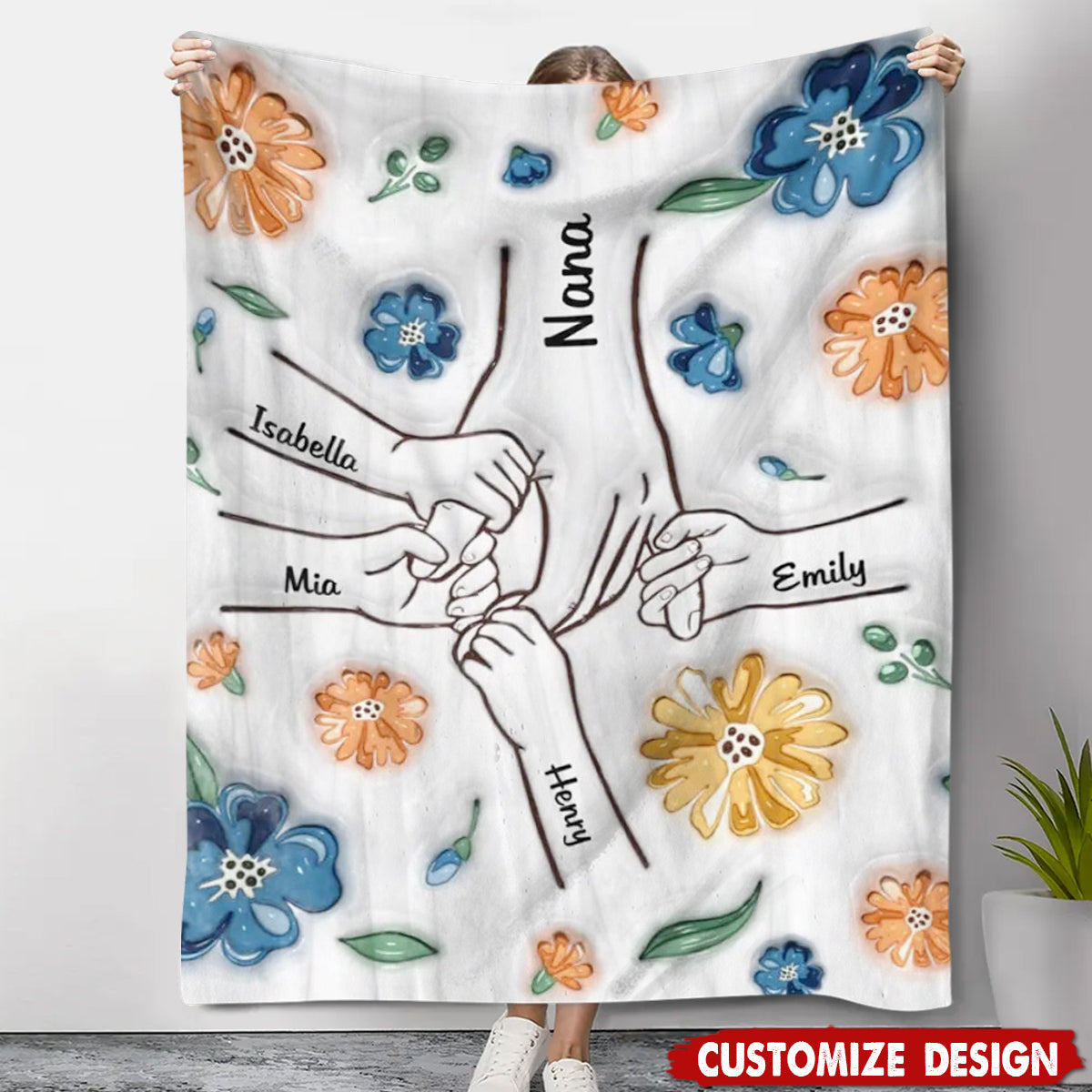 Personalized Family Blanket - Gift For Mom,Grandma