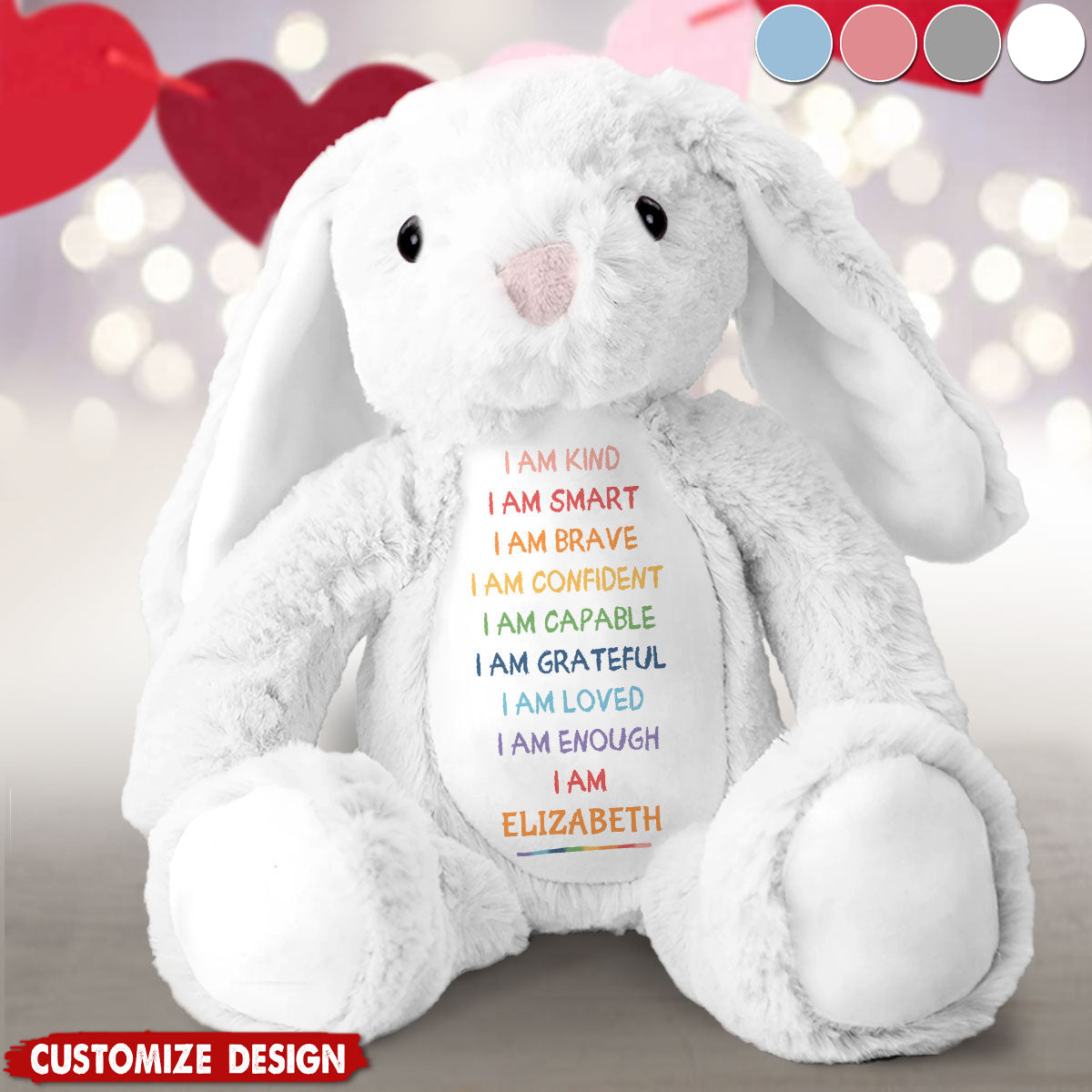 I'm Kind Smart Loved - Personalized Stuffed Bunny