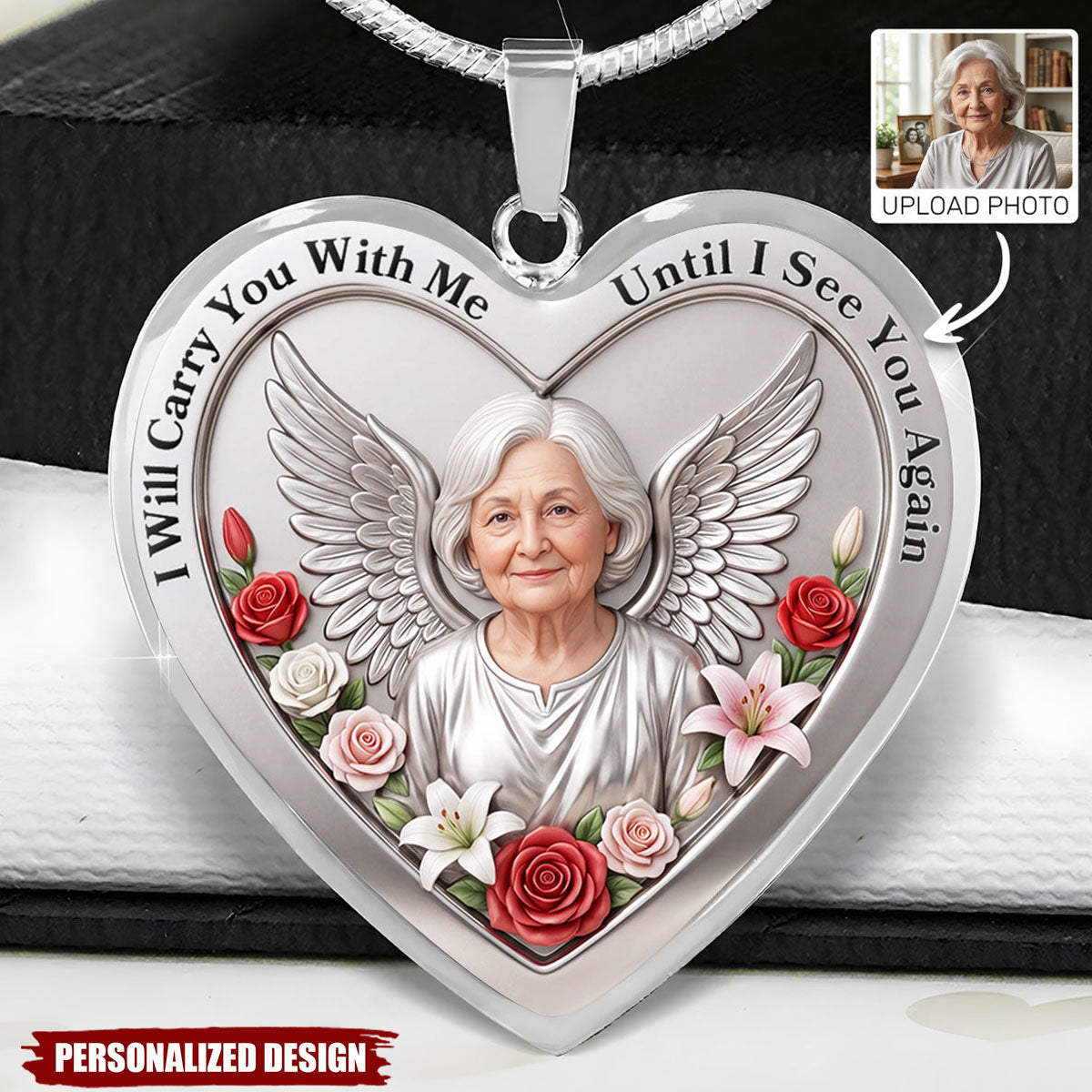 I Will Carry You With Me Until I See You Again-Personalized Heart Necklace