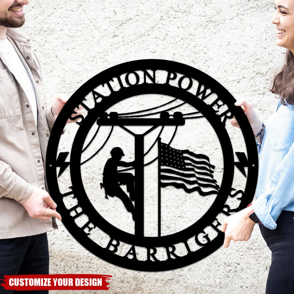 Personalized Lineman Sign, Lineman Gift, Custom Metal Wall Sign, Custom Line Life Name Metal Sign